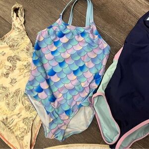 Girls Size 7/8 Swimsuit Bundle (3 Pieces) Summer Swim Lot EUC